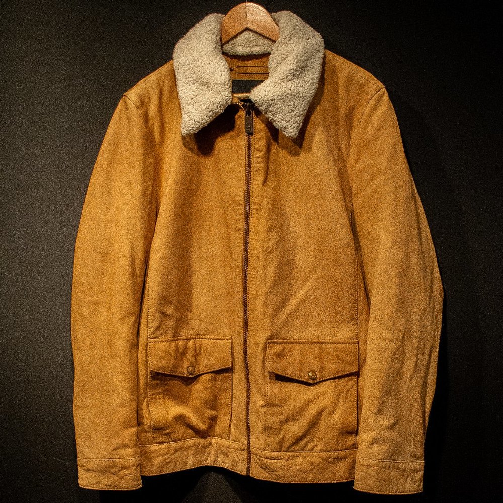 Scotch & Soda - SHERPA COLLAR LEATHER JACKET w/ REMOVABLE COLLAR